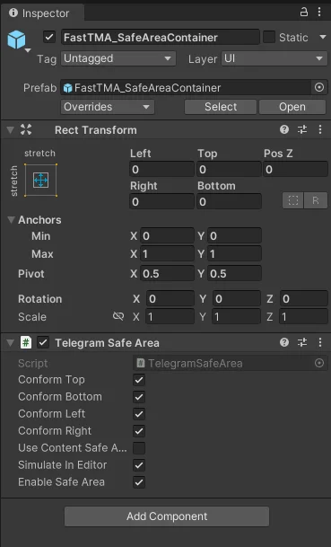 FastTMA_SafeAreaContainer Inspector