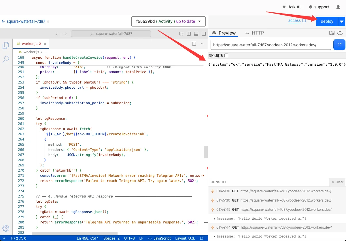 Paste Code and Deploy