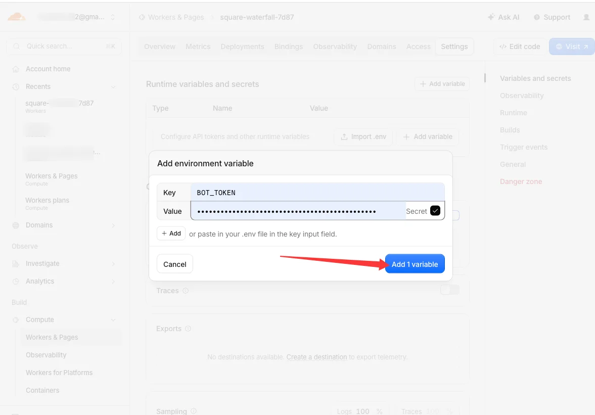 Add BOT_TOKEN Secret